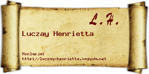 Luczay Henrietta névjegykártya